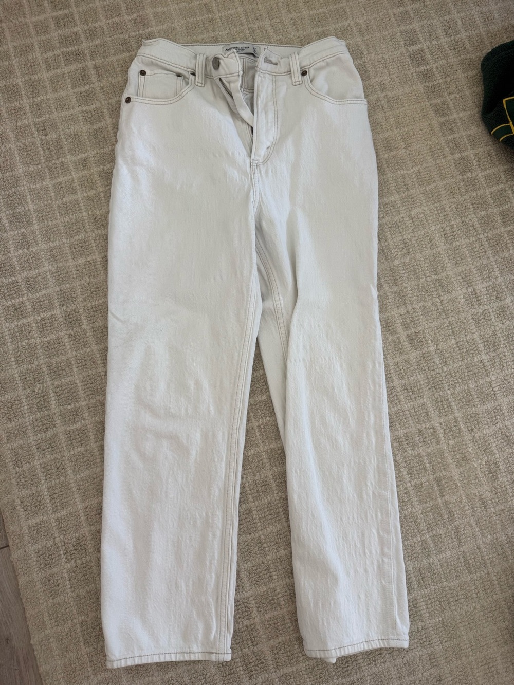 Abercrombie & Fitch White Straight Leg Jeans for Women